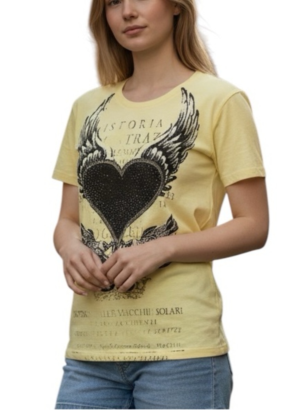VELVET STONE: Rhinestone Embellished T-shirt - Size Small